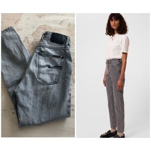Nudie Jeans Breezy Britt Lazy Grey High Waist Organic Cotton Size 26X28
